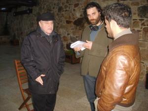 Naschy, el director Fernando Cortizo y Jorge Sanz.
