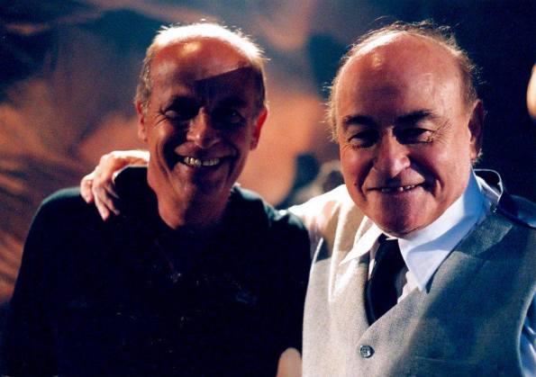 Iván Cardoso y Paul Naschy durante el rodaje de Um Lobisomem Na Amazonia.