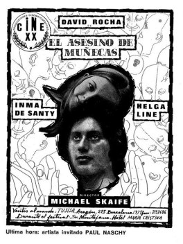 Una propaganda sobre el rodaje del filme en el que puede leerse que se contó con un papel para Paul Naschy que finalmente no se materializó.