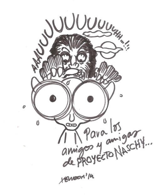 Xevidom, creador del cartel de este año y de todas las mascotas del festival nos obsequió con este encuentro entre Wapo y Waldemar.