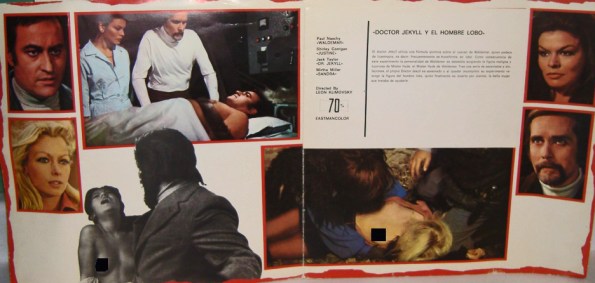 Libreto promocional para exportación con imágenes de dos de las escenas escamoteadas en la doble versión de Estados Unidos