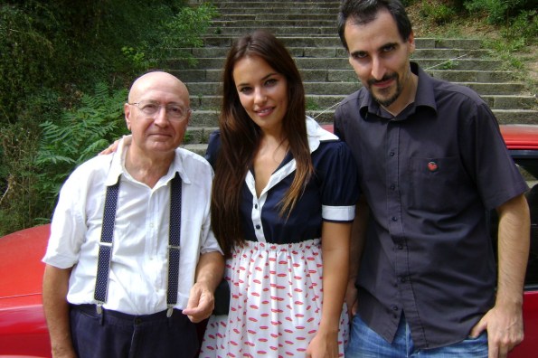 El director con Juan Carlos Olaria durante el rodaje de Difuminado