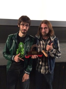 El director de Fist of Jesús, David Muñoz junto al actor Marc Velasco.