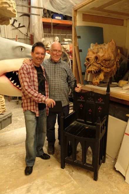 Luis Esquinas junto a Colin Arthur en su taller (Archivo L. Esquinas)