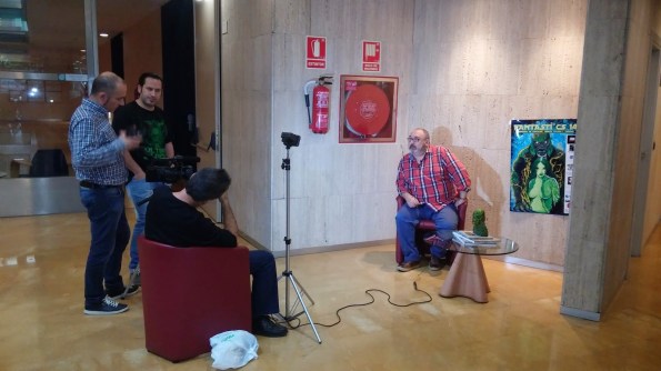 Realizando la entrevista a Miguel A. Plana (Archivo Fantcast)