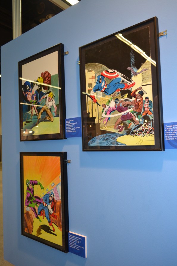 Las portadas de López Espi para Ediciones Vértice no podían faltar en el homenaje al Capitán América