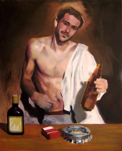 Baco de la litrona óleo sobre lienzo 2005